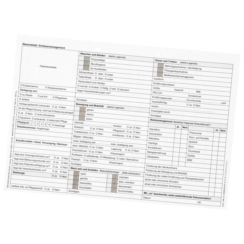 Formularsatz Entlassmanagement
