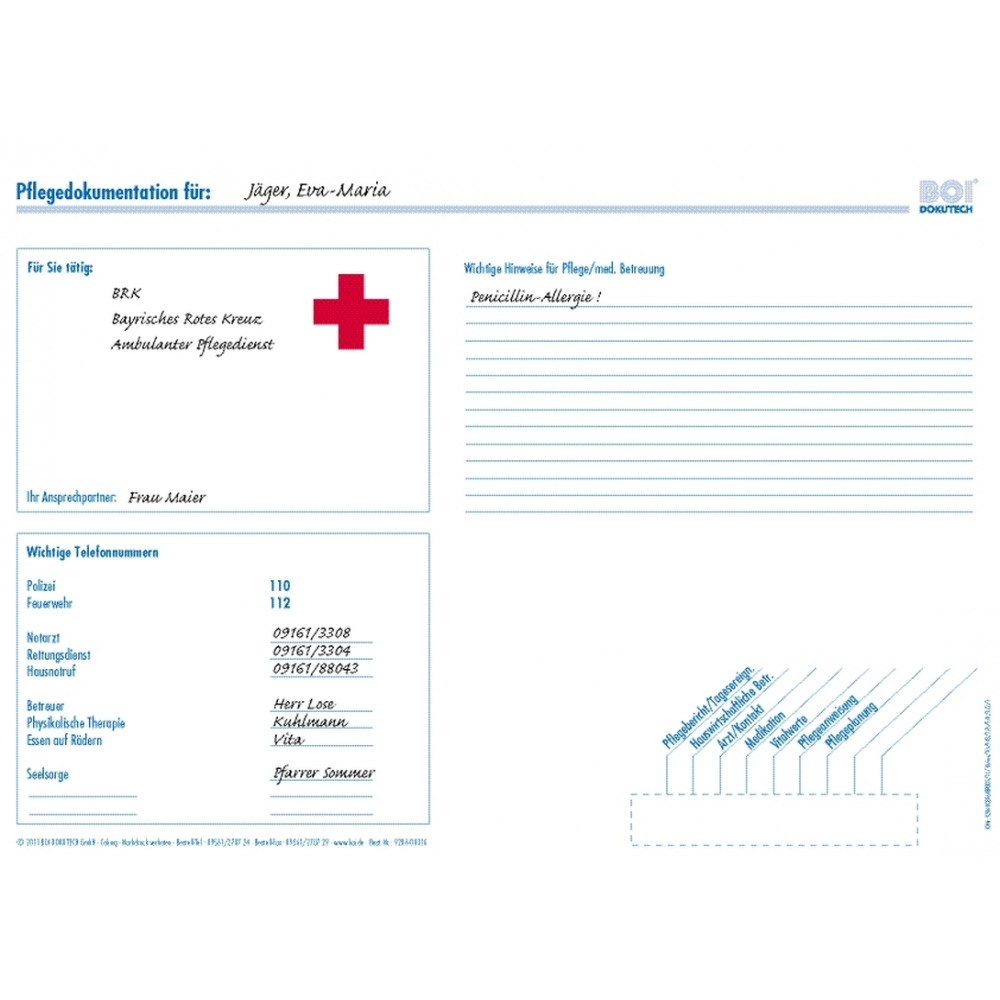 Deckblatt für Mappe "professional-line" oder "system-line"