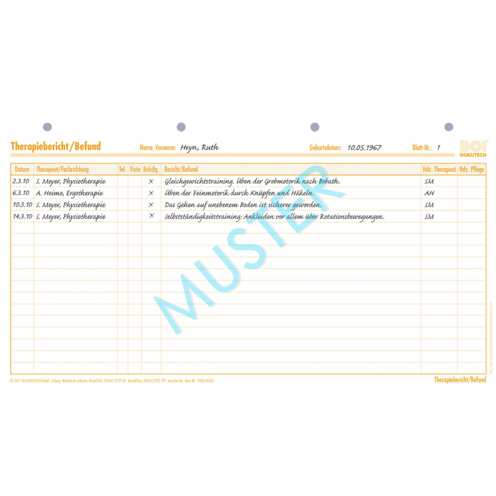 Therapiebericht/Befund
