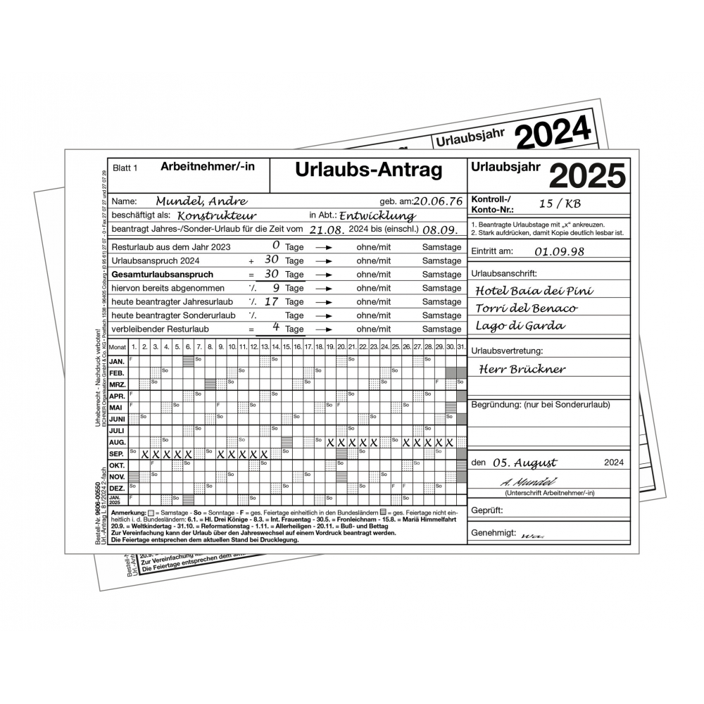 Urlaubs-Antrag für 2025