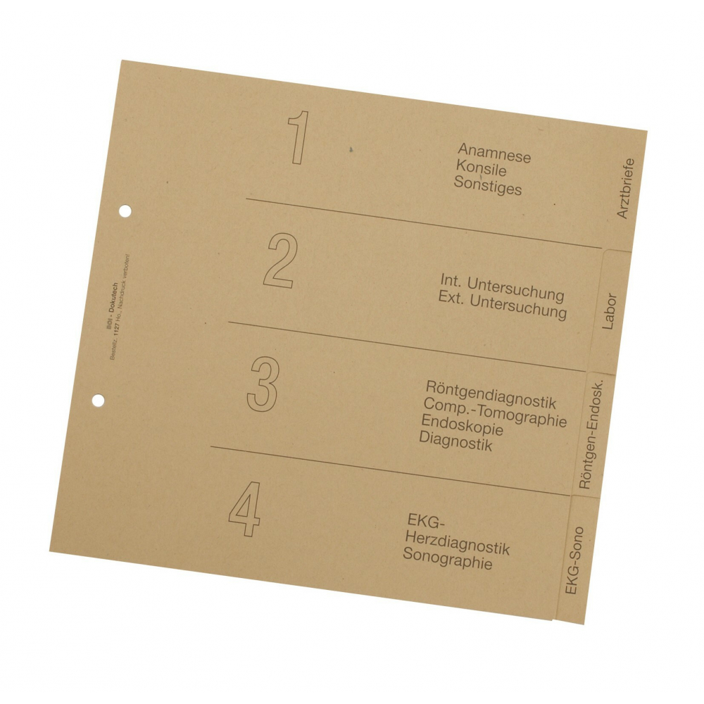 4-teiliges Register