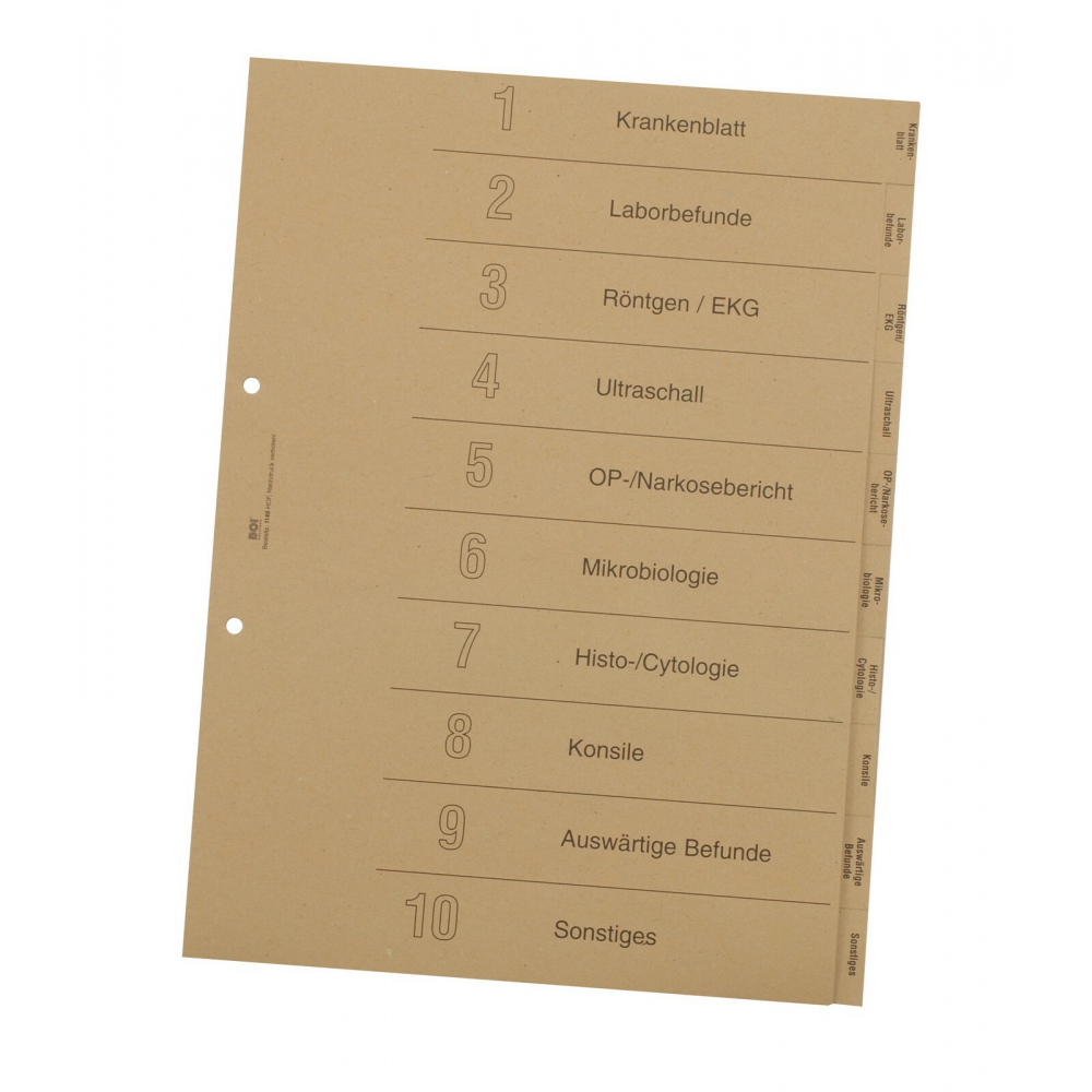 10-teiliges Register